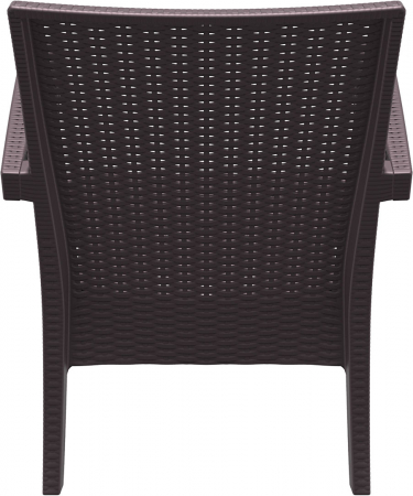 SIESTA MIAMI Fotoliu cu brate, 72x76xh89cm, plastic cu fibra de sticla, aspect ratan, maro [4]