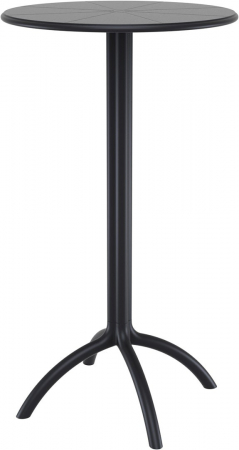 Mobilier HoReCa - SIESTA OCTOPUS Masa bar rotunda, D60xh108cm, polipropilena cu fibra de sticla, neagra