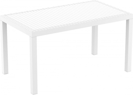 SIESTA ORLANDO Masa gradina, terasa, 140x80xh75cm, dreptunghiulara, plastic, alba, accente poliratan [0]