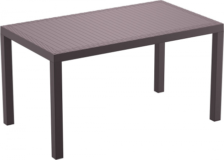 SIESTA ORLANDO Masa gradina, terasa, 140x80xh75cm, dreptunghiulara, plastic, maro, accente poliratan [0]