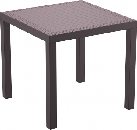 SIESTA ORLANDO Masa gradina, terasa, 80x80xh75cm, patrata, plastic, maro, accente poliratan [0]