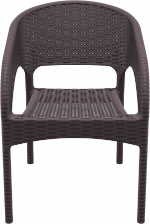 SIESTA PANAMA Scaun terasa aspect ratan, cu brate, 58x64xh80cm, plastic cu fibra de sticla, maro [1]