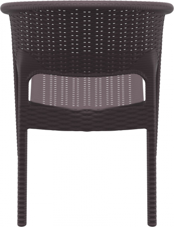 SIESTA PANAMA Scaun terasa aspect ratan, cu brate, 58x64xh80cm, plastic cu fibra de sticla, maro [4]
