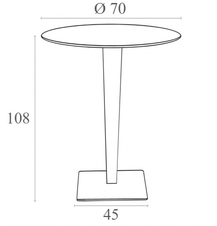 SIESTA RIVA Masa bar rotunda, D70xh108cm, blat werzalit, picior poliratan, baza aluminiu, maro [2]