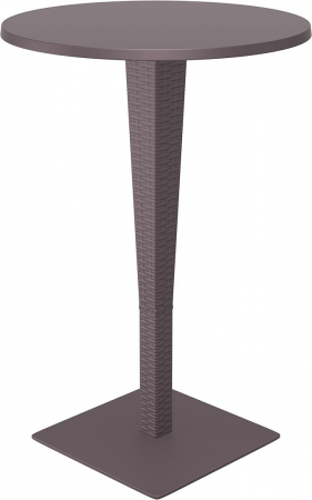 Mobilier HoReCa - SIESTA RIVA Masa bar rotunda, D70xh108cm, blat werzalit, picior poliratan, baza aluminiu, maro