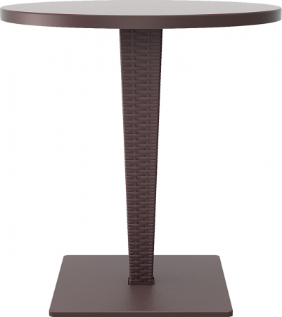 SIESTA RIVA Masa rotunda terasa, D70xh74cm, blat werzalit, picior poliratan, baza aluminiu, maro [1]