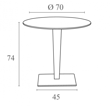 SIESTA RIVA Masa rotunda terasa, D70xh74cm, blat werzalit, picior poliratan, baza aluminiu, maro [2]