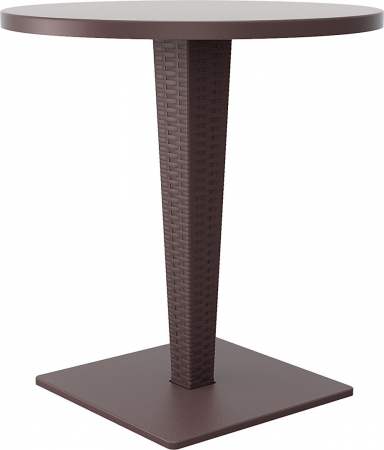 SIESTA RIVA Masa rotunda terasa, D70xh74cm, blat werzalit, picior poliratan, baza aluminiu, maro [0]