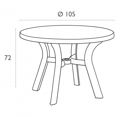 SIESTA TRUVA Masa rotunda din plastic, D105xh72cm, culoare alba [1]