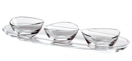 Vidivi - VIDIVI PAPAYA Set 3 boluri din sticla temperata 41x11,5xh5cm fara suport