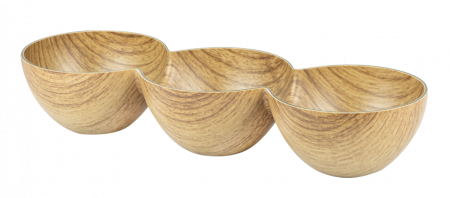Platouri si boluri polistiren - WILLOW BUFFET Bol cu 3 compartimente din polistiren antibacterian, 29x10xh5,5cm, aspect lemn