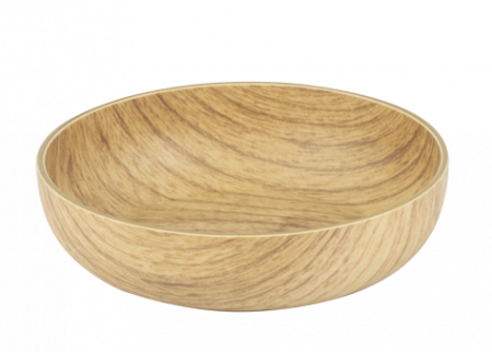Platouri si boluri polistiren - WILLOW BUFFET Bol din polistiren antibacterian, D11xh3cm, aspect lemn