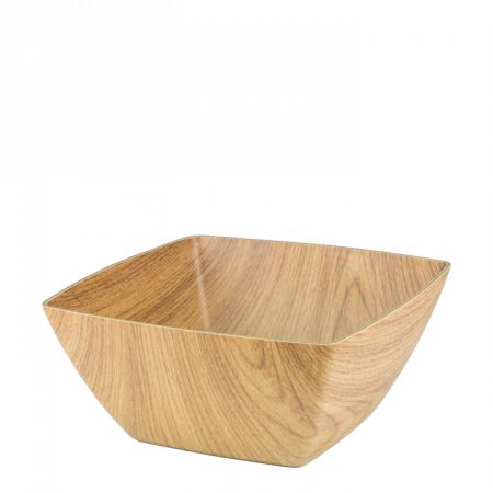 Platouri si boluri polistiren - WILLOW BUFFET Bol patrat din polistiren antibacterian, 19,5x19,5xh9,5cm, aspect lemn