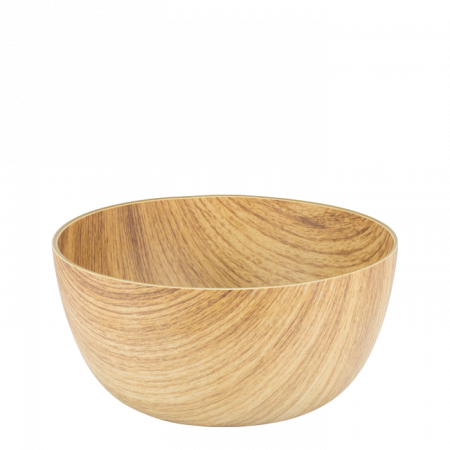 Platouri si boluri polistiren - WILLOW BUFFET Bol rotund din polistiren antibacterian, D24xh10,5cm, aspect lemn