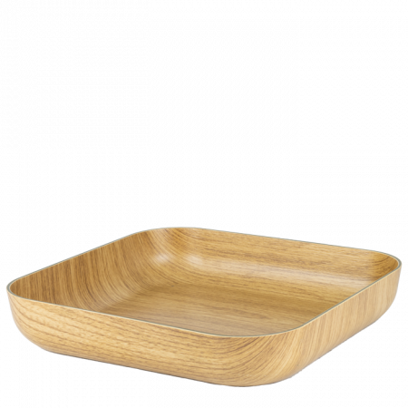 Platouri si boluri polistiren - WILLOW BUFFET Bol salata patrat, 28,5x28,5xh5,2cm, polistiren antibacterian, aspect lemn
