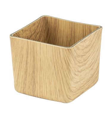 Servirea mesei - WILLOW BUFFET Bol suport patrat din polistiren antibacterian, 6,5x6,5xh5,5cm, aspect lemn