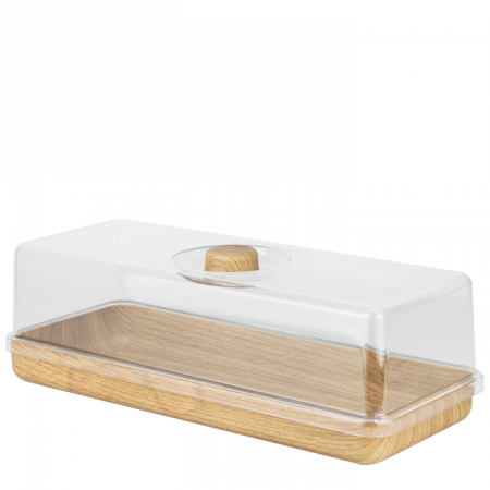 Display-uri si suporturi - WILLOW BUFFET Platou cu capac, 39x16xh13cm, polistiren antbacterial, aspect lemn