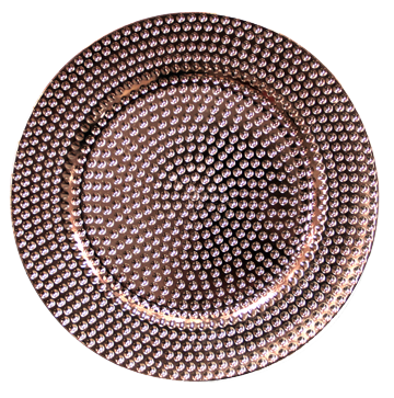 RAKI CHARM Farfurie suport decorativa 33cm polipropilena, decor roz auriu