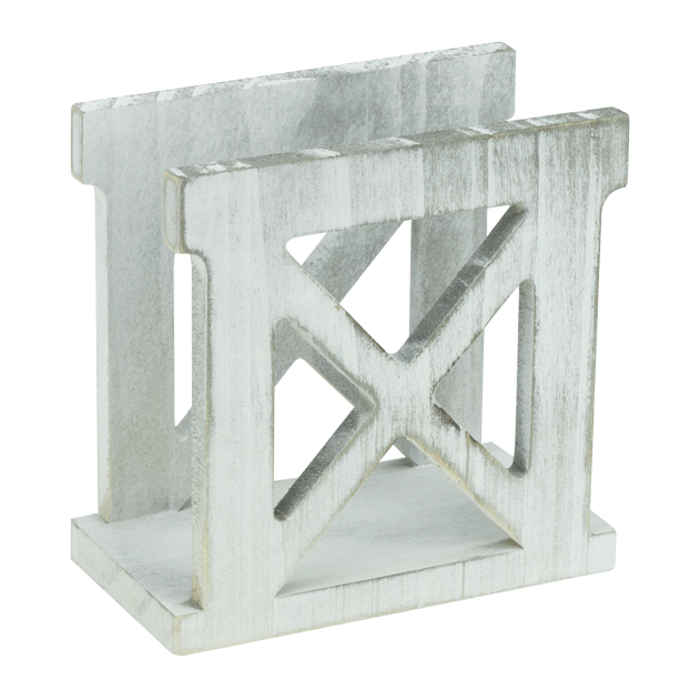 RAKI OLD FASHIONED Suport servetele masa din lemn, 13x7xh13cm, vitage alb