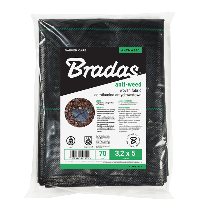 Agrotextil Negru 70g 3.2x5m Bradas, Folie Tesuta Lata Anti-Buruieni si Rafie pentru Amenajari Curte sau Sere [2]