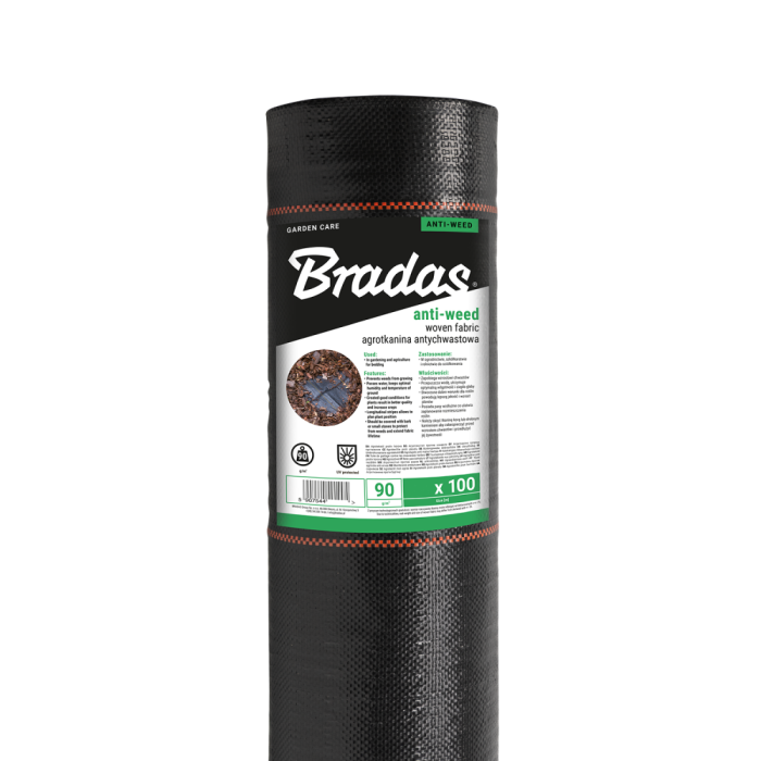 Agrotextil Profesional Negru Heavy-Duty 90g 0.6x100m Bradas, Folie Tesuta Ultra-Rezistenta pentru Poteci si Solari [2]