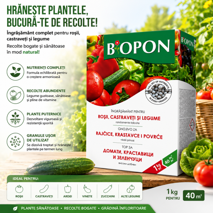 Ingrasamant pentru rosii, castraveti si legume Biopon 1kg - Ingrasamant Granulat NPK cu Micronutrienti [2]