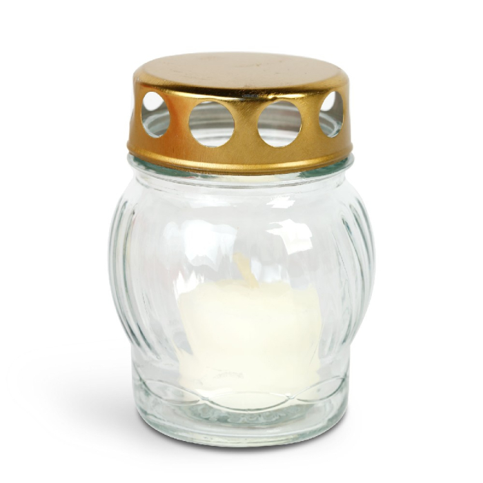 Candele Sticla (cod: 5371) - Alb/transparent [2]