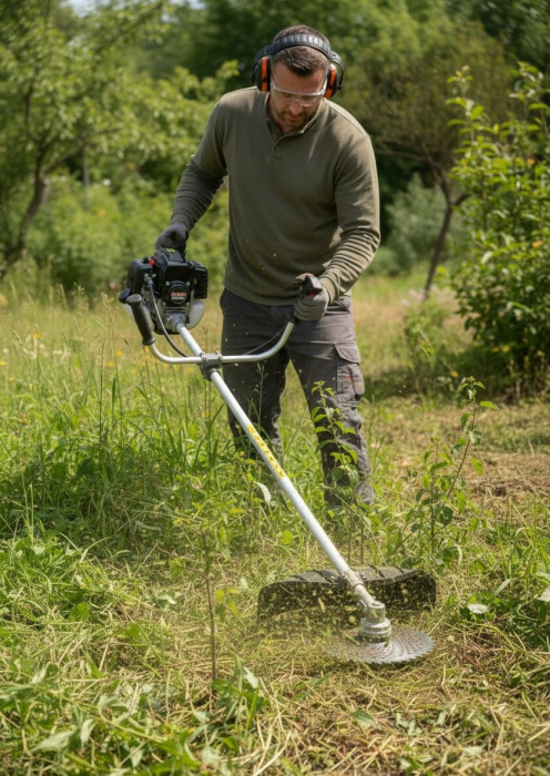 Disc Motocoasa Bombat cu Pastile Widia 40T, Cutit Circular de Defrisare Eficienta si Protectie Sol [5]