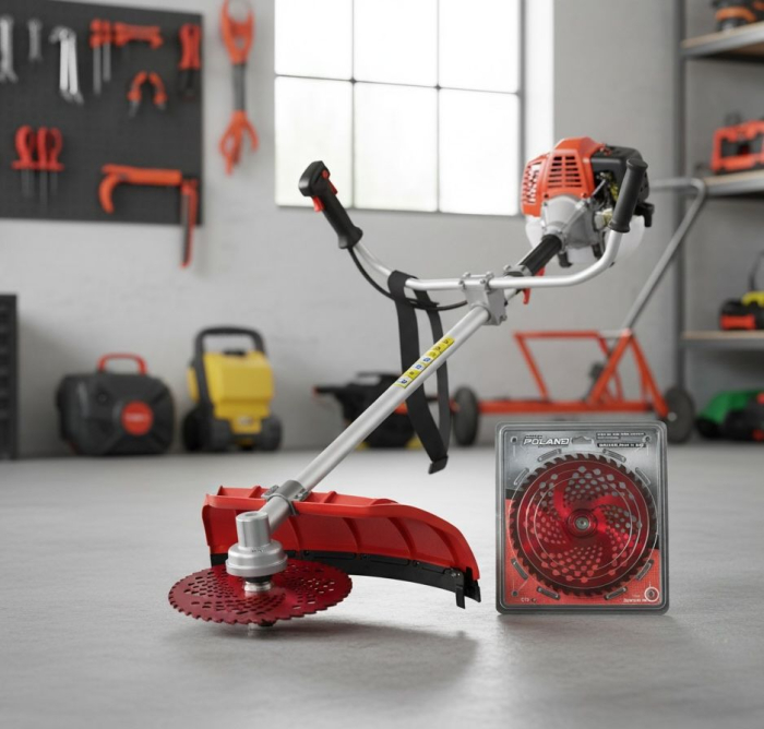 Disc Motocoasa Profesional cu Pastile Widia 255mm x 40T Rosu, Disc de Defrisare Arbusti si Vegetatie Dura [2]