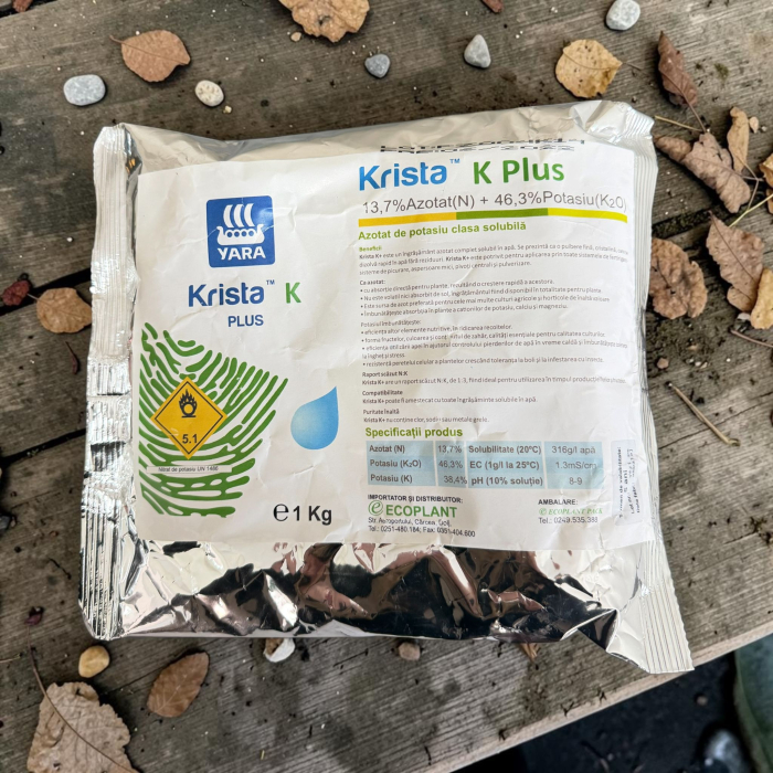 Ingrasamant YaraTera Krista K Plus, 1 kg, Azotat de Potasiu Solubil, Fertirigare si Foliar [3]