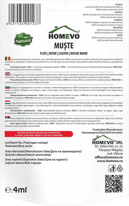 Insecticid Homevo Muste 4ml - Concentrat Eficient pentru Interior si Exterior [2]