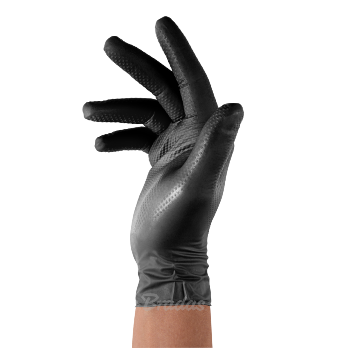 Manusi Nitril Negre DIAMOND XL (10), Set 50 buc, Textura Diamantata, Ultra-Rezistente [2]