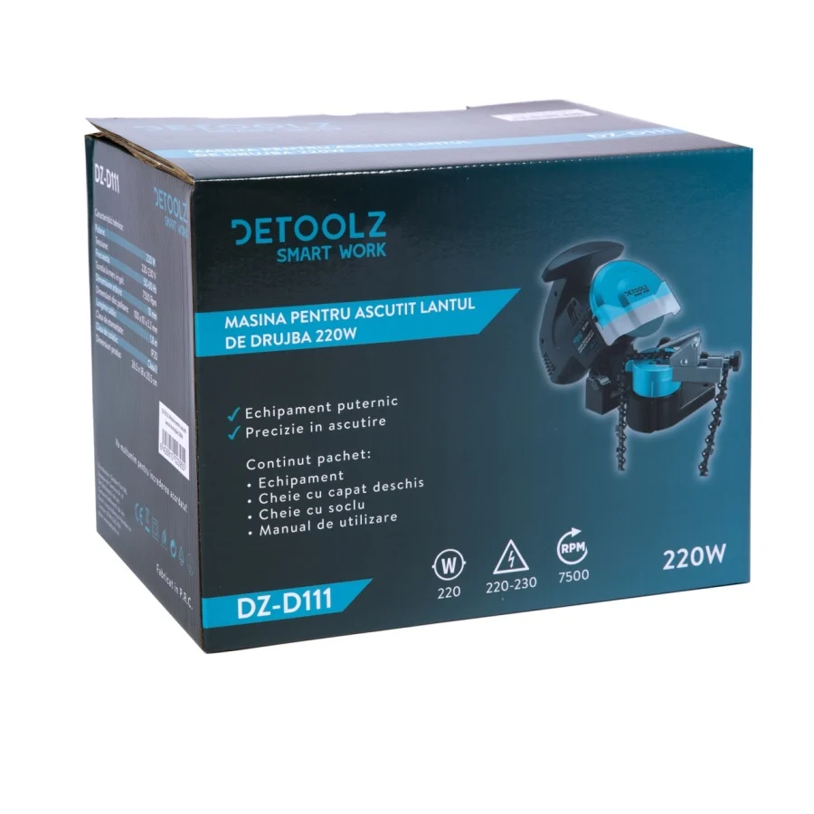 Masina de Ascutit Lantul de Drujba 220W Detoolz DZ-D111, Dispozitiv Compact Profesional pentru Ascutire Lanturi [2]