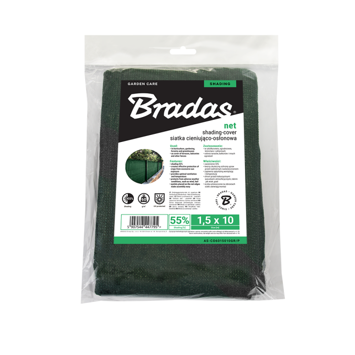 Plasa de Umbrire 55% 2x10m Bradas, Paravan Protectie Solara si Gard Inalt de Curte 60g/mp [2]