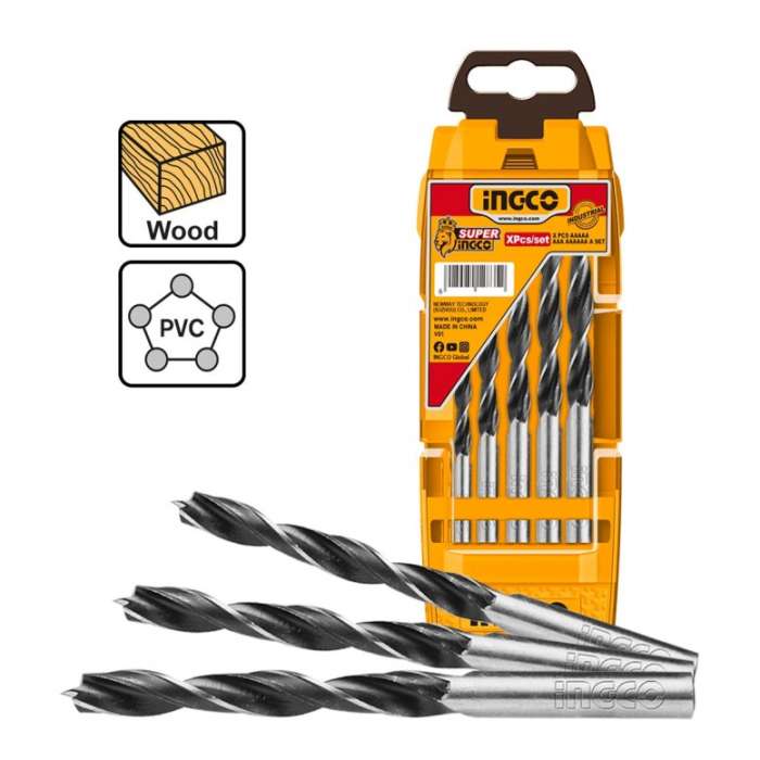 Set 5 Burghie pentru Lemn de Inalta Precizie AKD5058, Trusa Burghie Profesionale cu Varf de Centrare [4]