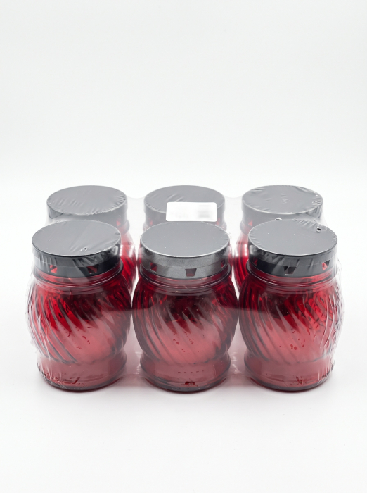 Set 6 Candele Sticla 72k cu Capac Plastic 30g Ardere 4-6 Ore [2]