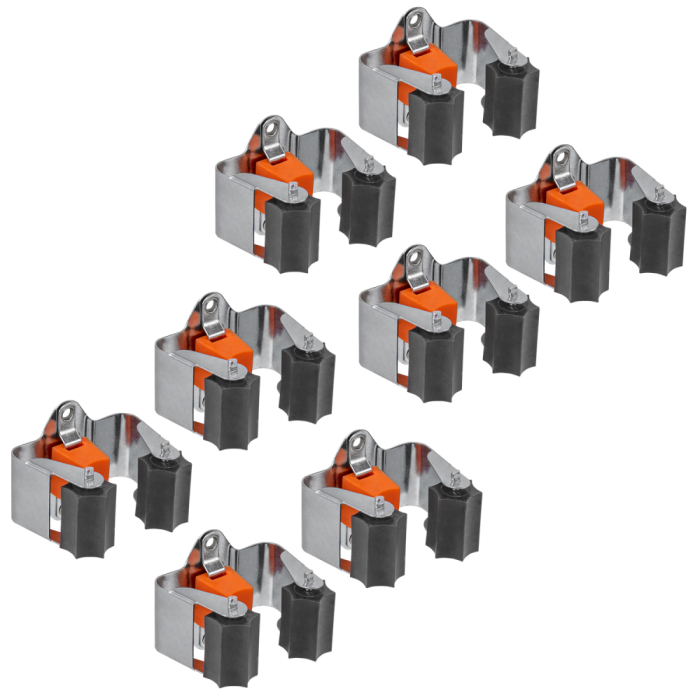 Set 8 Suporturi Perete pentru Unelte Bradas DIY-HG1211, Otel Carbon si TPR, 20-35 mm [2]