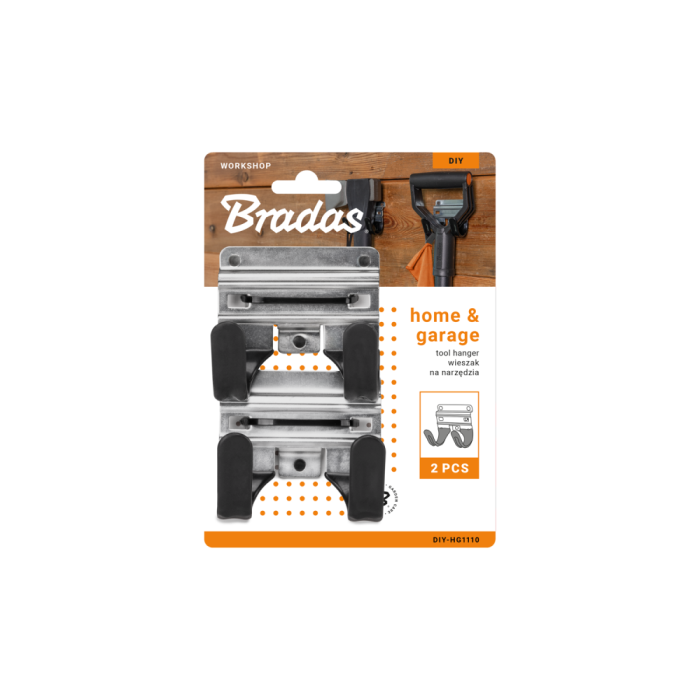 Suport Perete pentru Unelte Bradas DIY-HG1110, Set 2 bucati, Otel Carbon invelit in PVC [4]