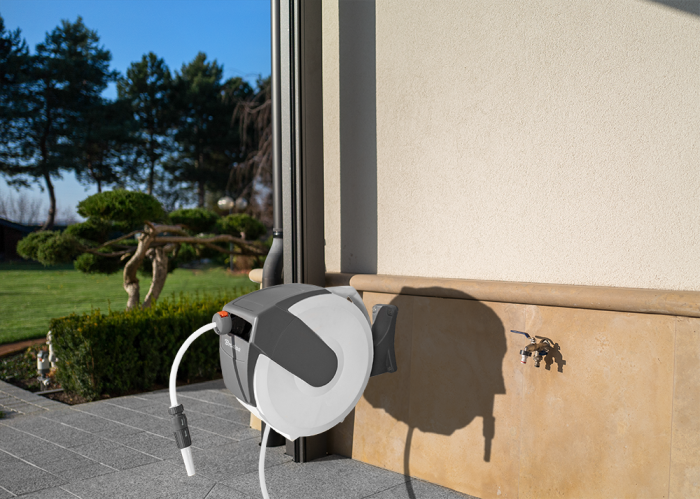 Tambur Automat cu Furtun de Gradina 1/2 25m White Line Bradas, Carcasa Retractabila de Perete XL [2]