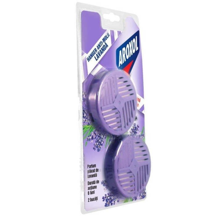 Umerase Anti Molii de Haine Aroxol Hanger Lavanda, Set 2 Bucati, Protectie si Parfum pentru Dulap si Garderoba [2]