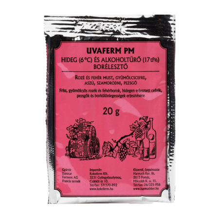 Vinificatie - Drojdie Uvaferm PM 20 g – fermentatie la 6°C