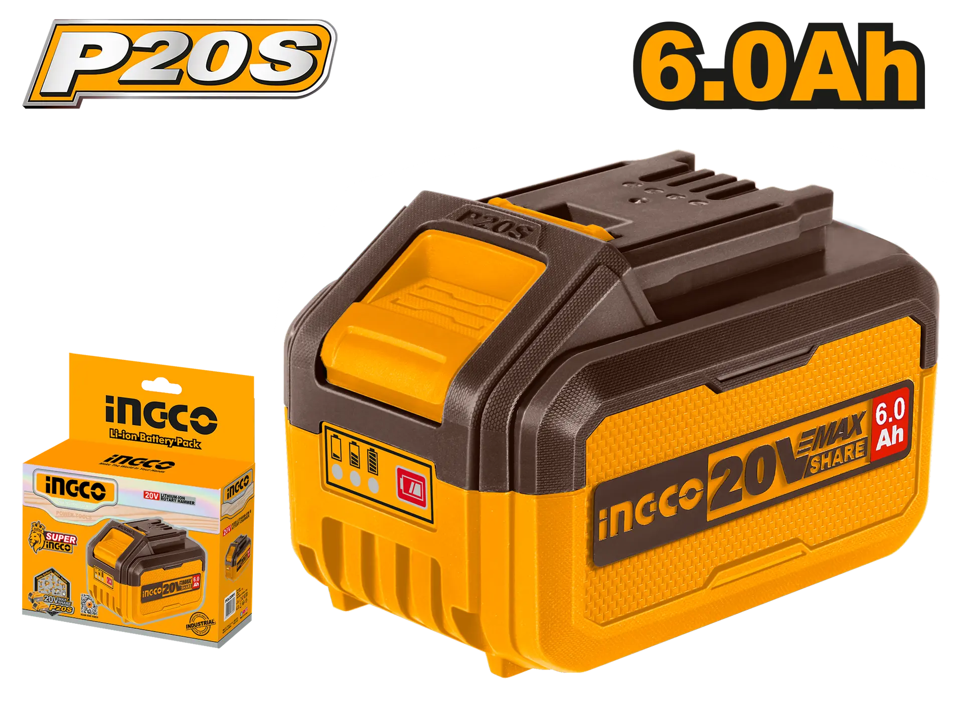 Acumulatori si Incarcatoare - Acumulator 20V 6Ah original INGCO P20S original