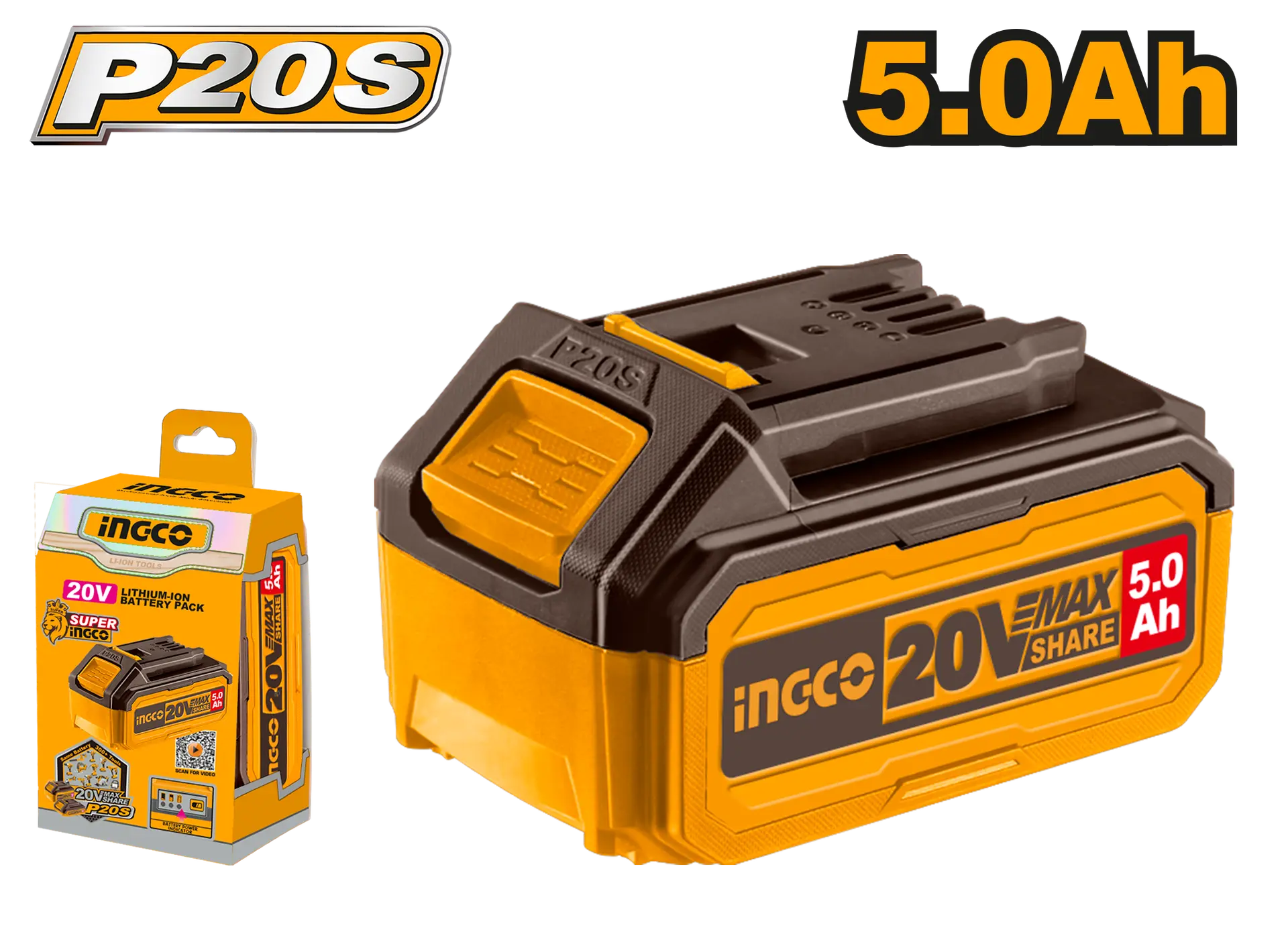 Acumulatori si Incarcatoare - Acumulator 20V 5Ah INGCO P20S original