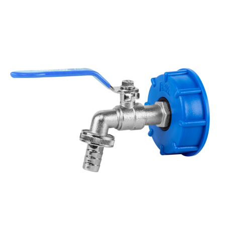 Accesorii irigat - Adaptor Bazin IBC S60x6 cu Robinet Alama 1/2-3/4 inch si Conector Rapid