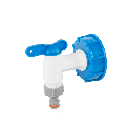Accesorii irigat - Adaptor Bazin IBC S60x6 cu Robinet Plastic 3/4 inch si Nipel Conectare Rapida
