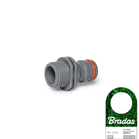 Accesorii irigat - Adaptor Cuplaj Rapid 3/4 Filet Exterior Power Jet Bradas, Debit Marit Heavy-Duty