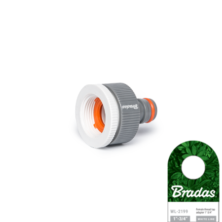 Accesorii irigat - Adaptor Robinet 1 - 3/4 Filet Interior, Conector Reductie Universal cu Sistem Click Bradas