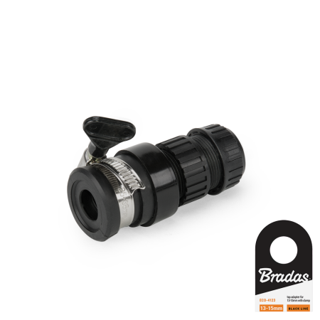 Accesorii irigat - Adaptor Universal pentru Robinet fara Filet, 13-15 mm, Iesire Furtun 1/2 inch, Black Line