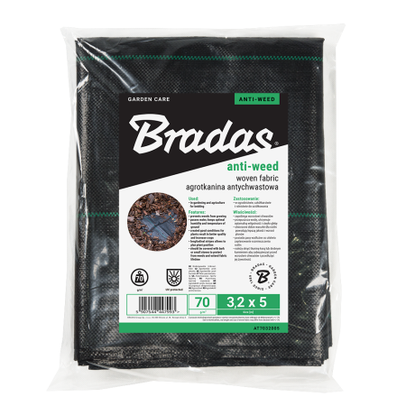 Agrotextil Negru 70g 0.6x5m Bradas, Folie Tesuta Anti-Buruieni si Rafie pentru Poteci sau Capsuni [1]