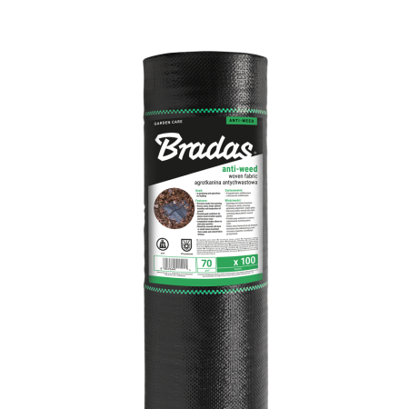 Agrotextil Profesional Mulcire 70g Dimensiune 0.6x100m Bradas, Folie Anti Buruieni Rafie Neagra din Polipropilena [1]
